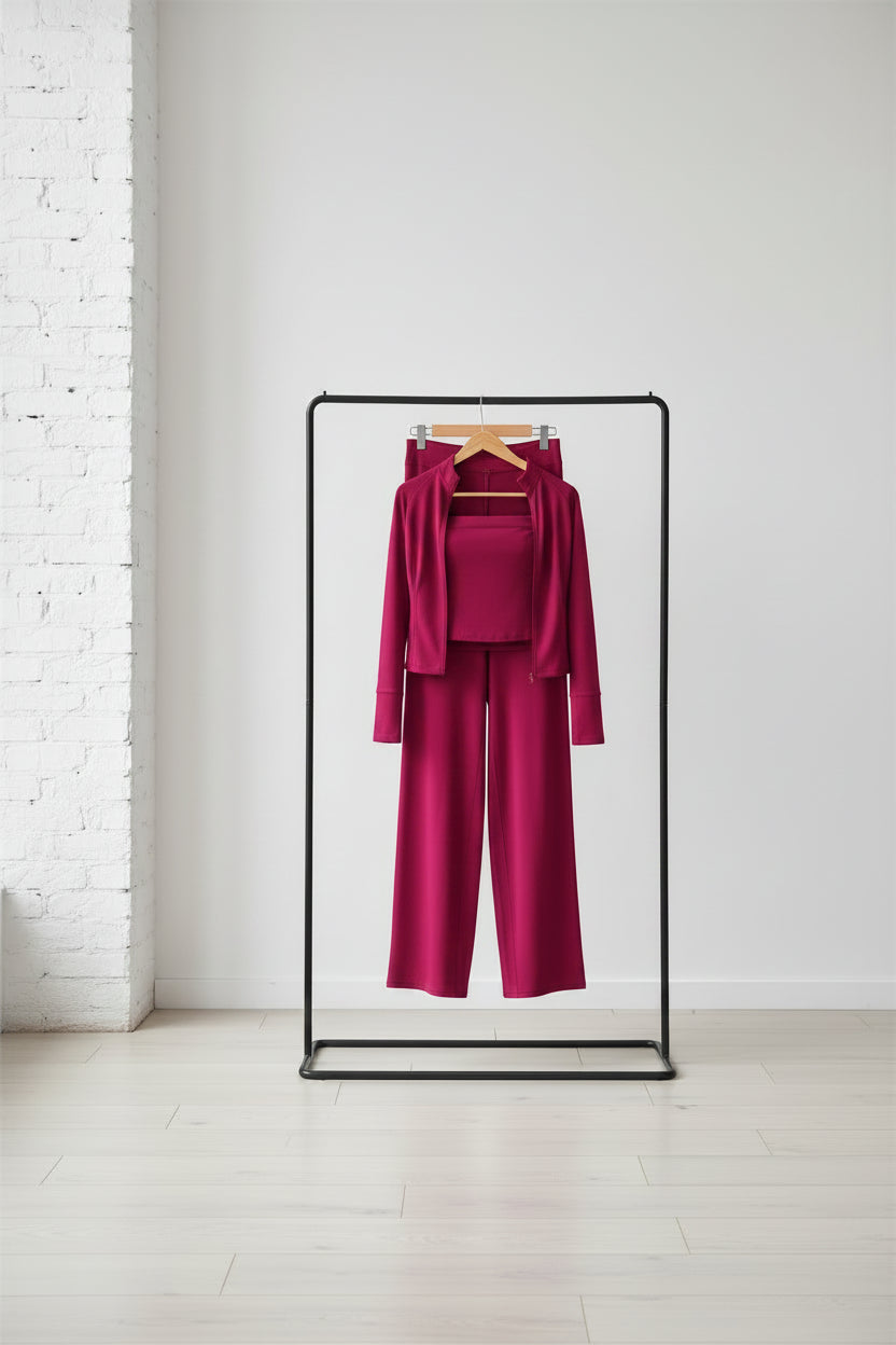 The Swoon Jacket Tank Top Flared Leggings 3-Piece Set