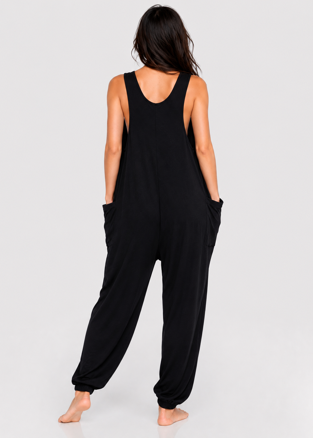 Soft Drape Pocket Romper Made in USA