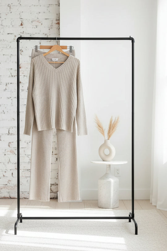 Ribbed Knit Lounge Set – LÁVINE™ Cozy Two-Piece Outfit for Women