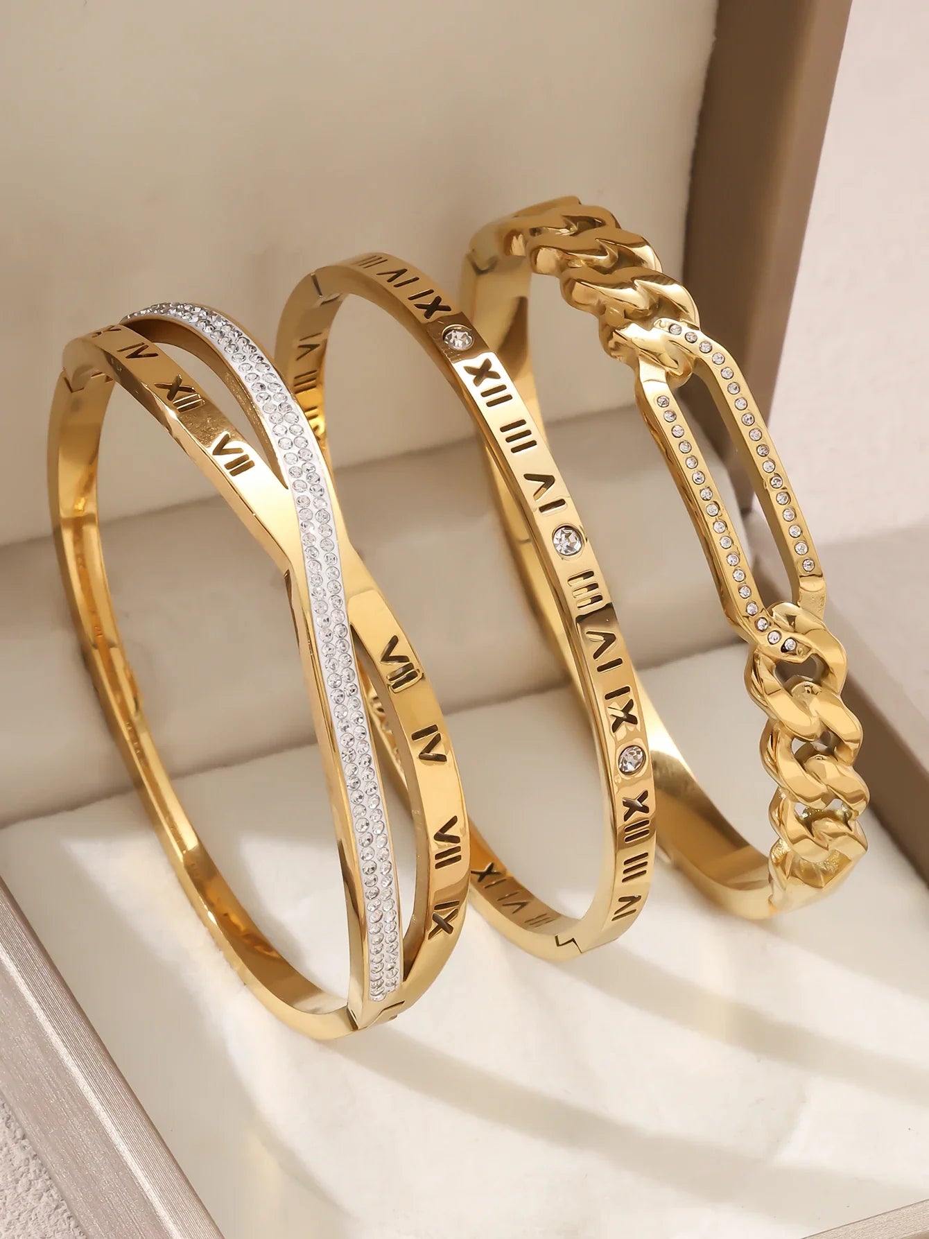 1pieces/set women's wedding jewelry party holiday Valentine's Day gift stainless steel bracelet plated with 18K gold bracelet