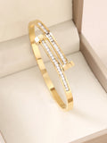1pieces/set women's wedding jewelry party holiday Valentine's Day gift stainless steel bracelet plated with 18K gold bracelet