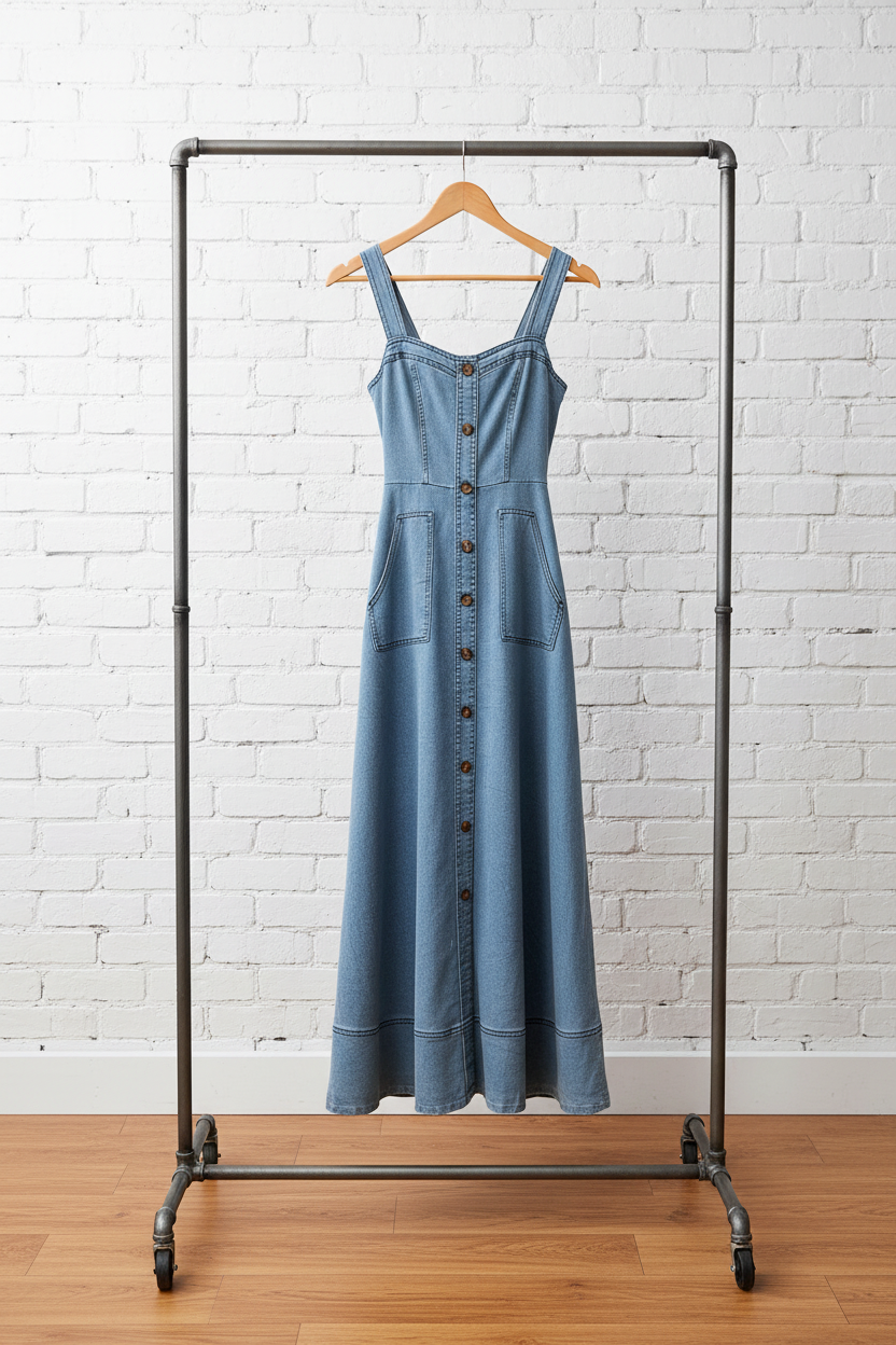 Denim Suspender Dress