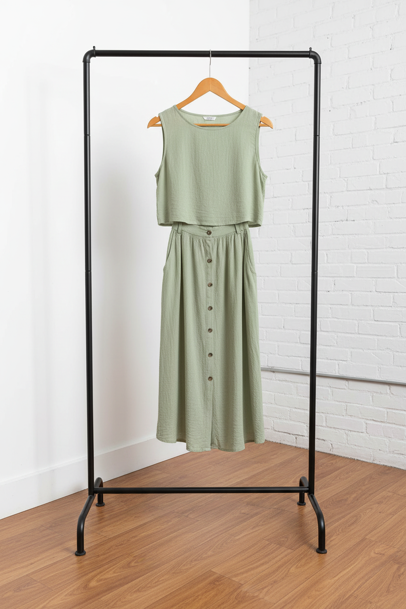 Solid Color Casual Dress