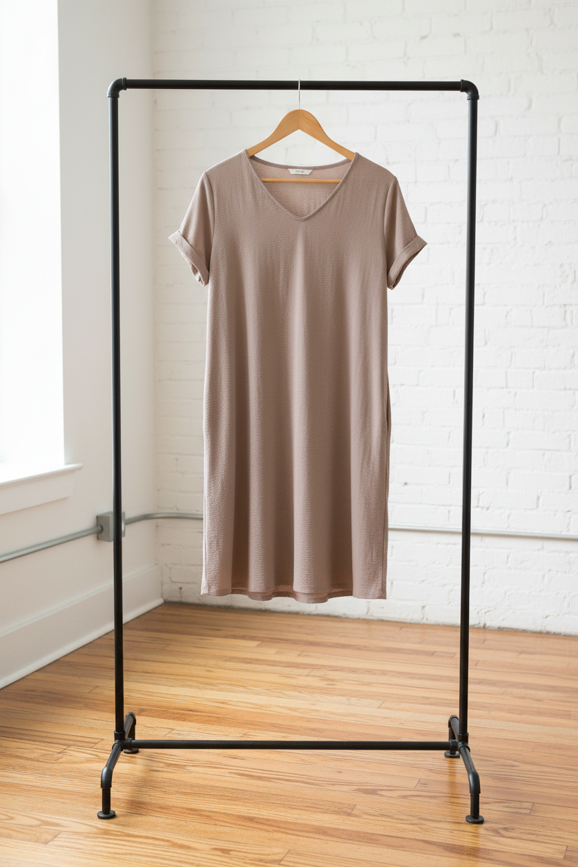V-Neck Short Sleeve Dress